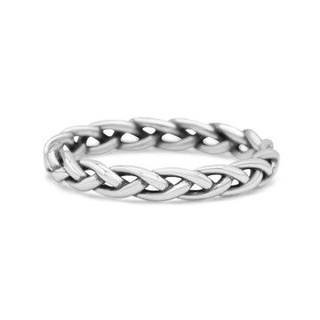 Braided Design Unique Celtic Knot Oxidized Band Solid 925 Sterling Silver Thumb Ring 3mm